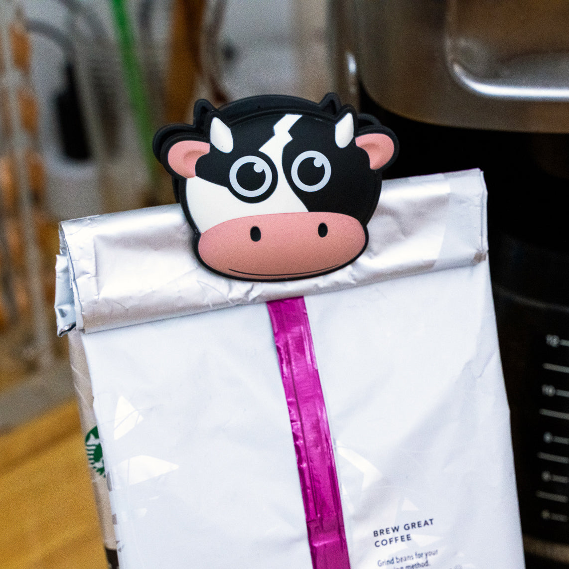 Cow Talking Bag Clip